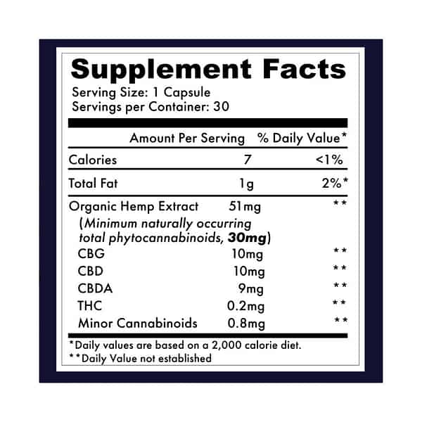 Upstate Elevator 30mg Organic Full Spectrum CBG+CBD+CBDA 30 Capsules Best Price