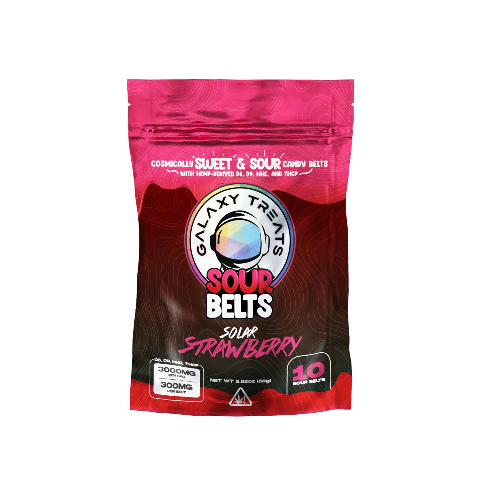 Solar Strawberry 3000mg D8 D9 HHC THCP Sour Belts (10-CT) Best Price