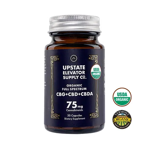 Upstate Elevator 75mg Organic Full Spectrum CBG+CBD+CBDA Capsules 30ct Best Price