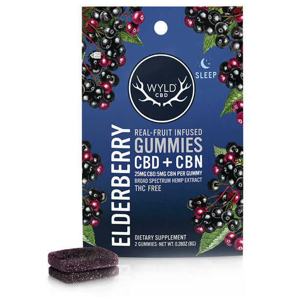 WYLD CBD Edible ELDERBERRY Gummies 25MG Best Price