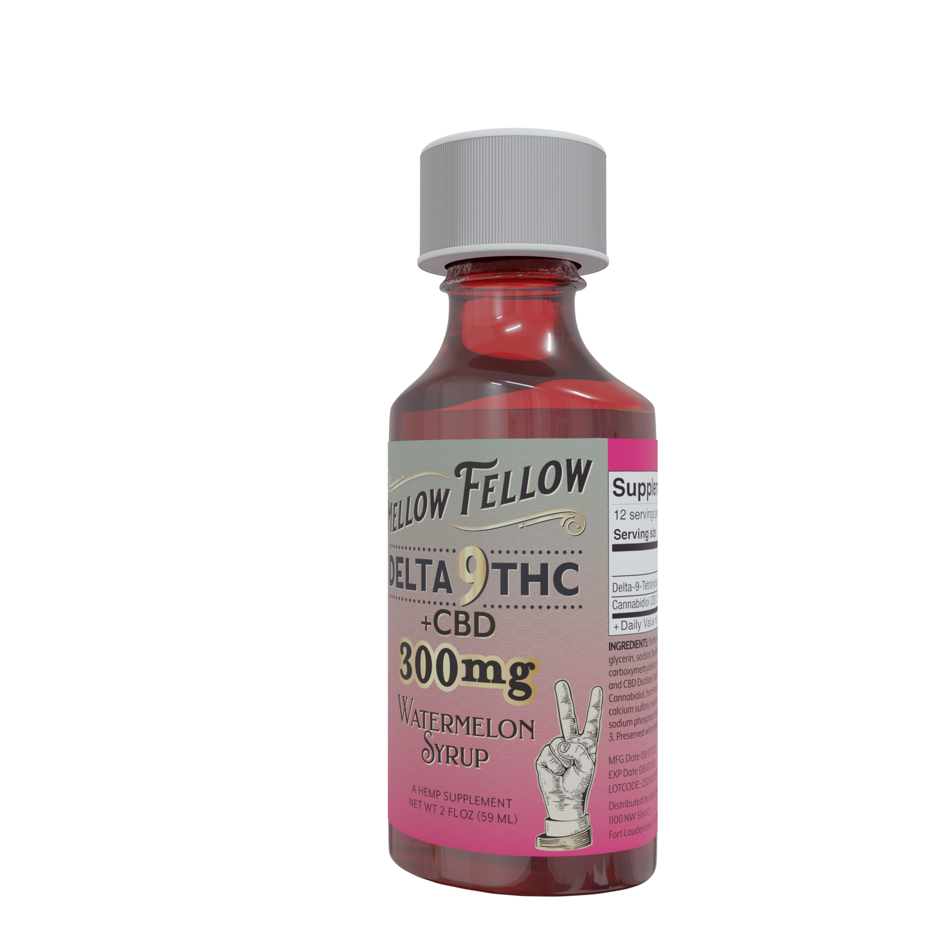 Mellow Fellow Delta 9 THC & CBD Watermelon Syrup Best Price