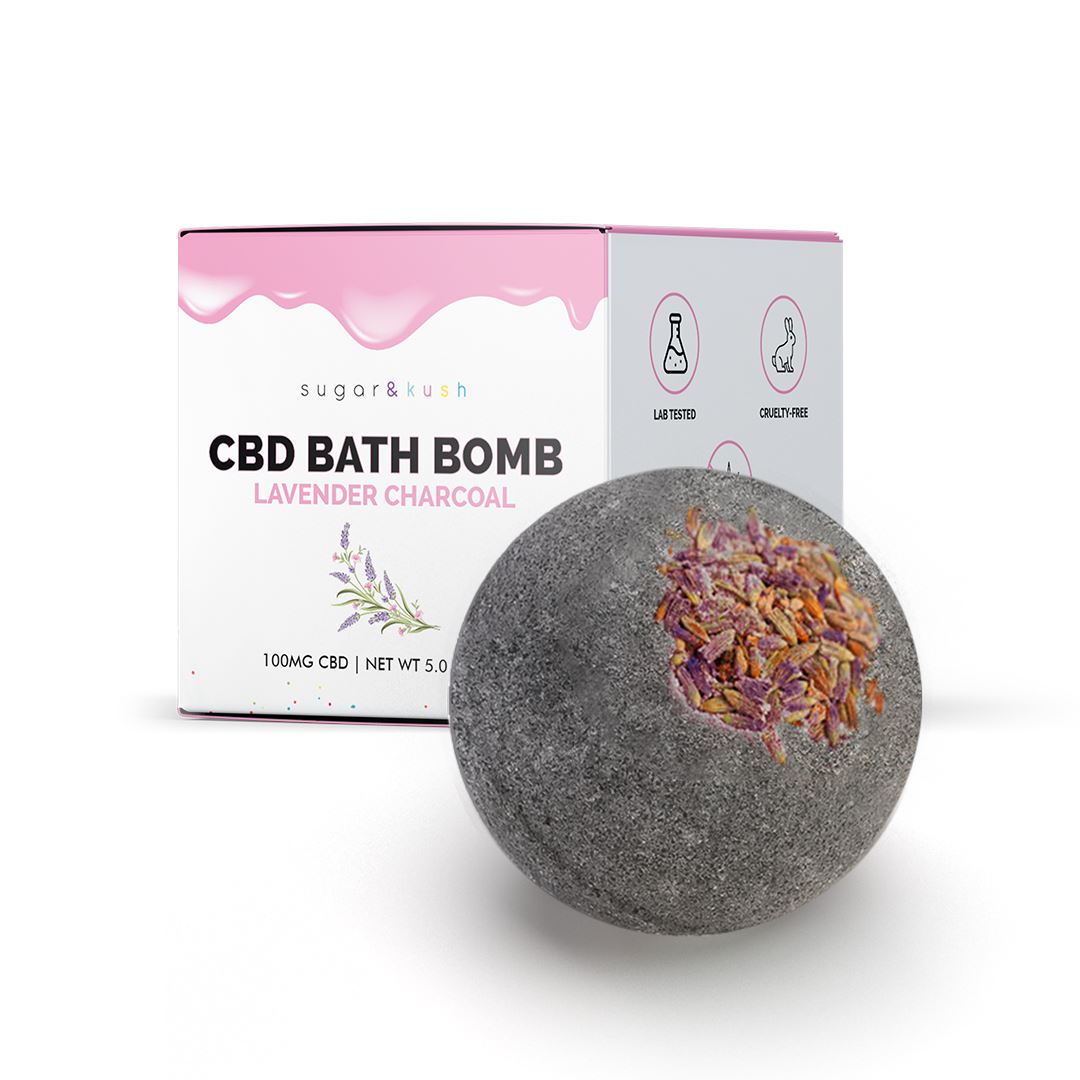 Sugar and Kush Lavender Charcoal CBD Bath Bomb Best Price