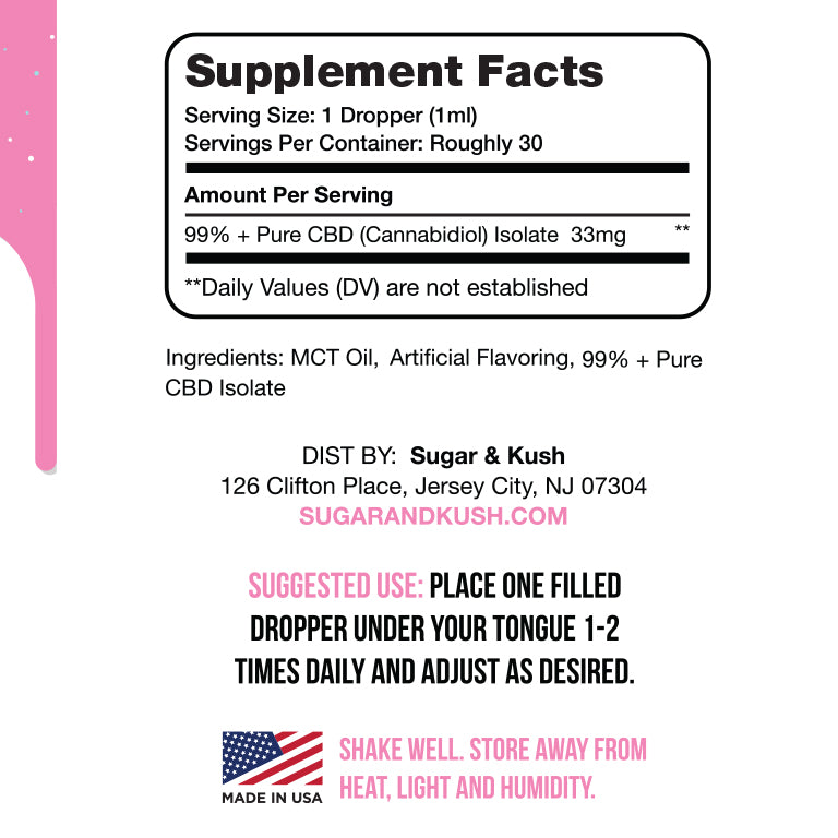 Sugar and Kush Cotton Candy CBD Oil Drops Best Price