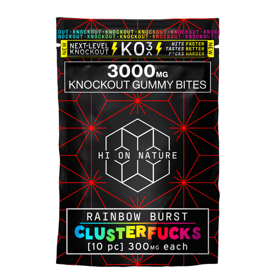 Hi on Nature 3000mg KNOCKOUT GUMMY BITES - CLUSTERF*CKS Best Price