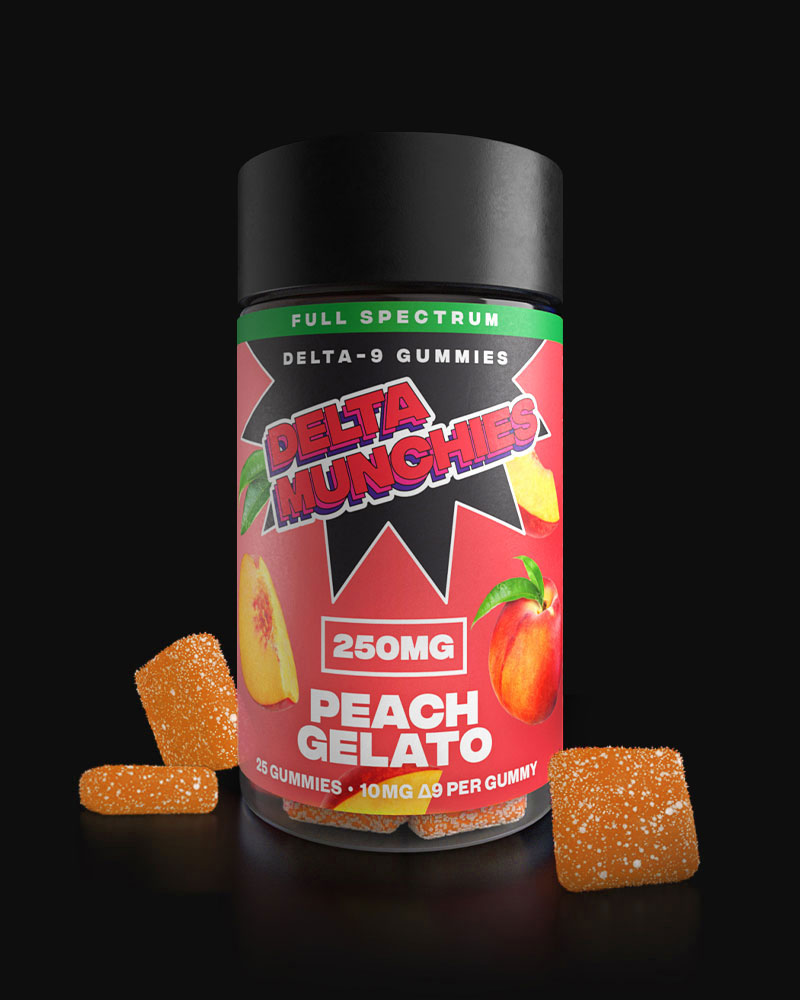 Delta Munchies Peach Gelato Delta 9 Gummies Best Price