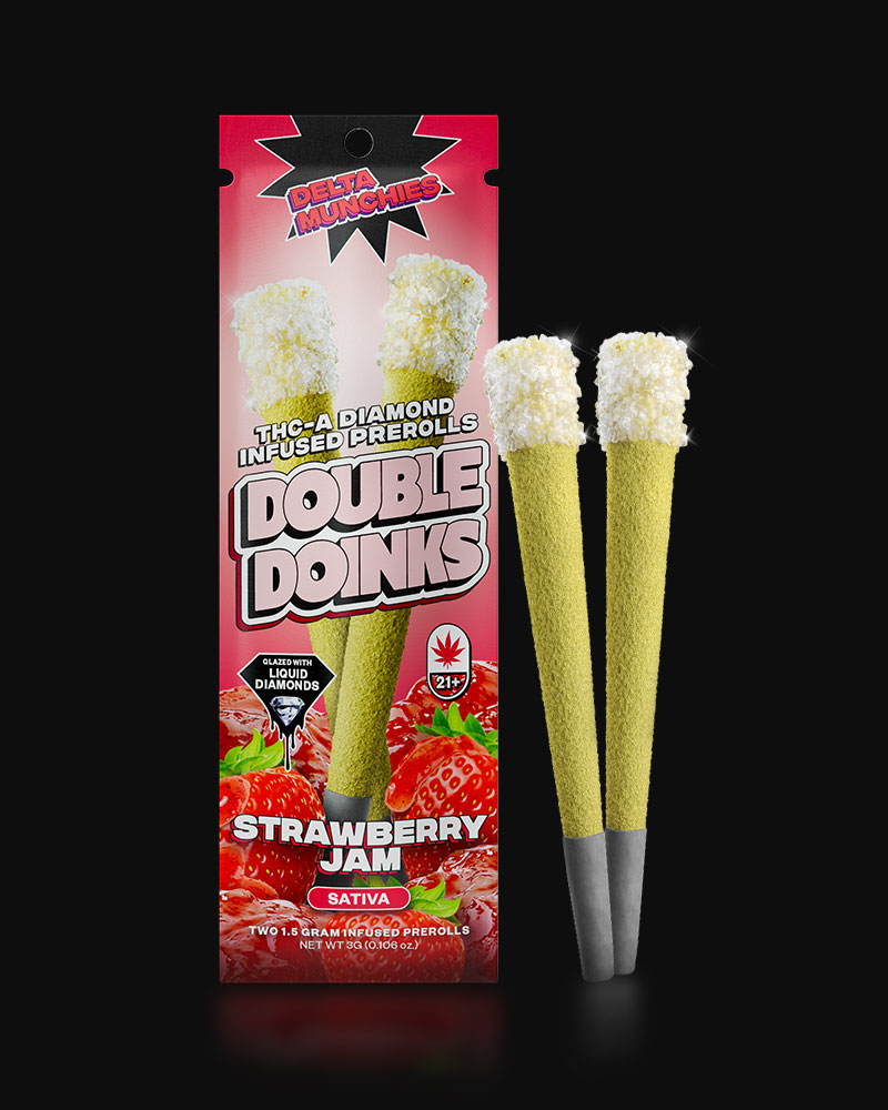 Delta Munchies Strawberry Jam Infused Prerolls (2 Pack) Best Price