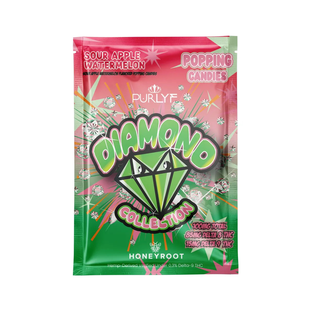 Purlyf | Delta 8 + Delta 9 Diamonds Popping Candies - 100mg Best Price