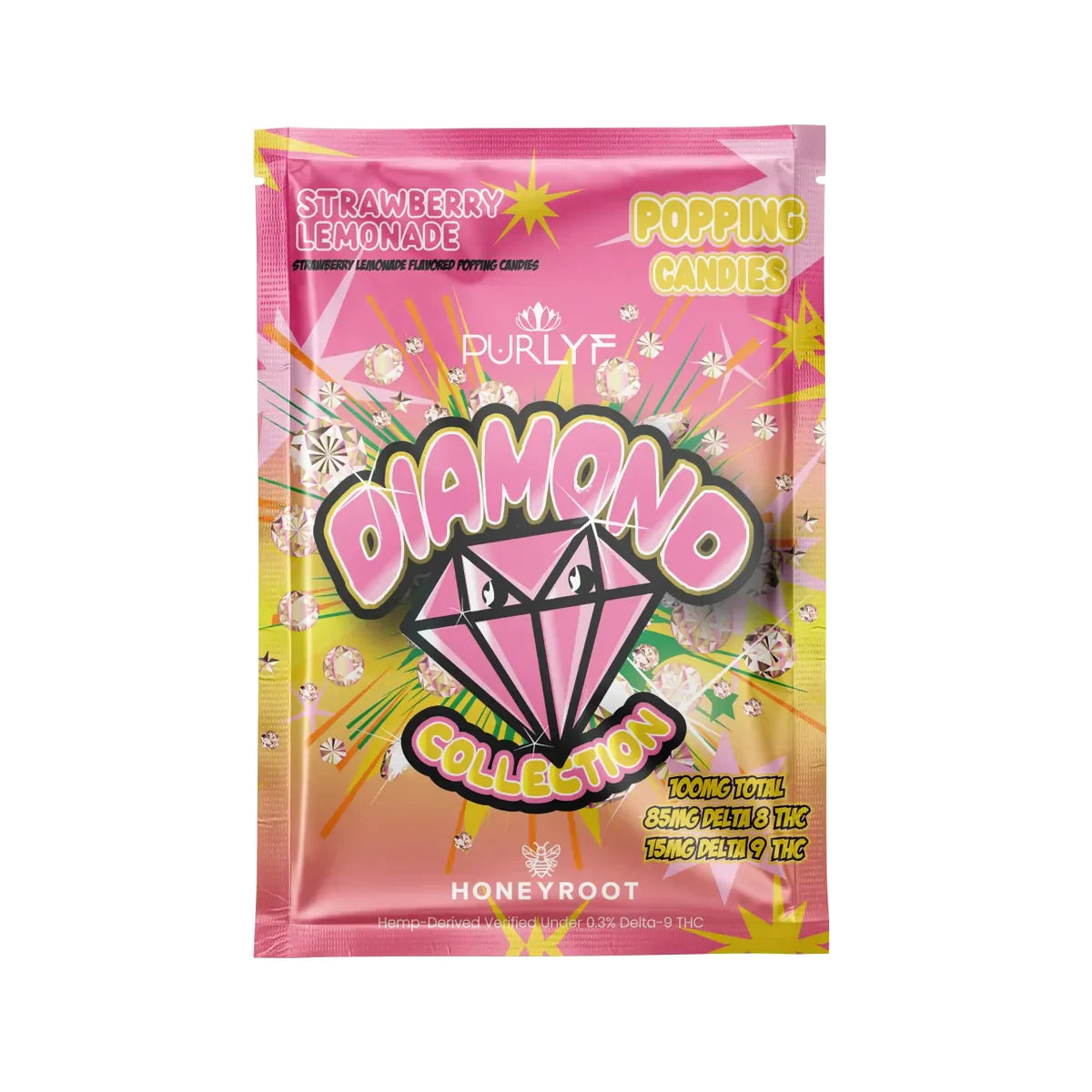 Purlyf | Delta 8 + Delta 9 Diamonds Popping Candies - 100mg Best Price