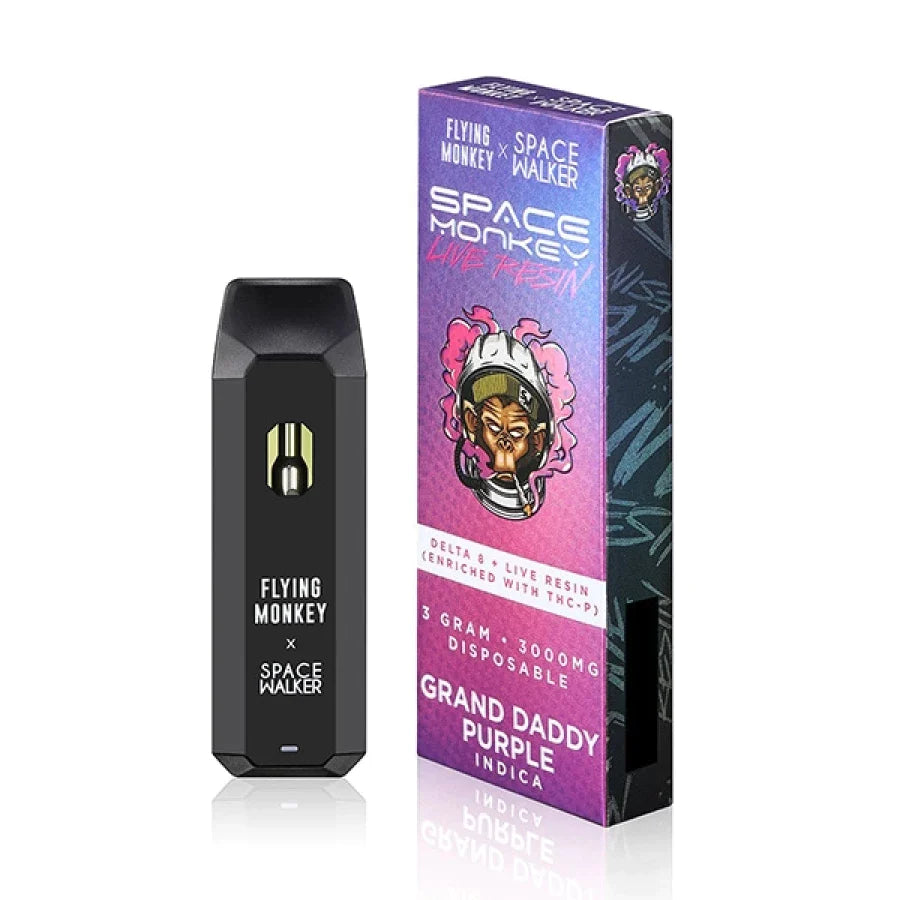 Space Monkey Grand Daddy Purple Live Resin Delta 8 + THCP Disposable (3g) Best Price